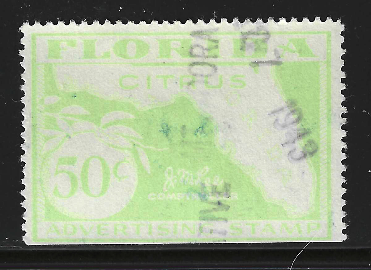 FL citrus fruit advertizing CFA7 50¢ U VF w/ SE at B