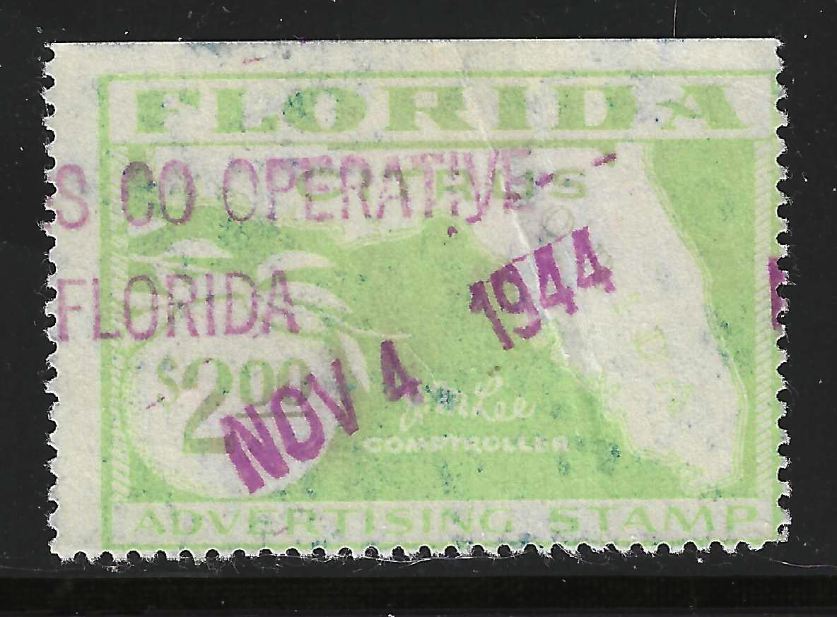 FL citrus fruit advertizing CFA9 $2.00 perf 4 sides U VF w/ SE at T 