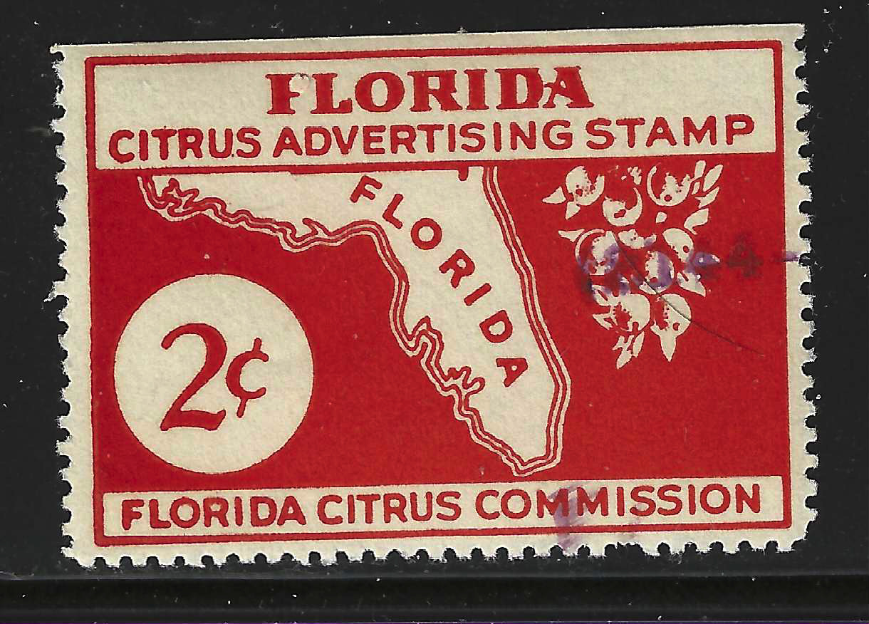 FL citrus fruit advertizing CFA15 2¢ MHH VF w/ SE at T