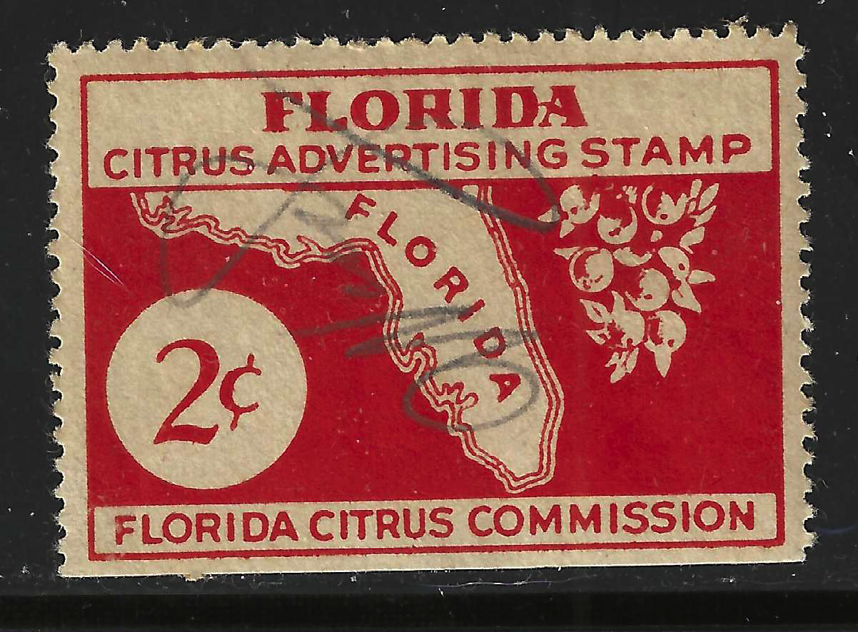 FL citrus fruit advertizing CFA15 2¢ U VF w/ SE at B