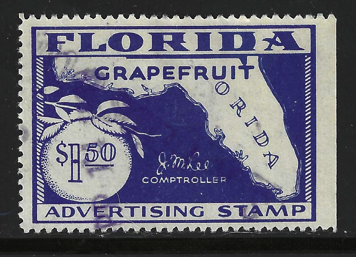 FL grapefruit GR10 $1.50 blue U VF w/ SE at R