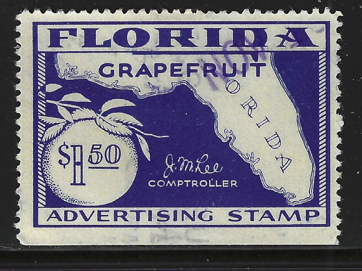 FL grapefruit GR10 $1.50 blue U VF w/ SE at B