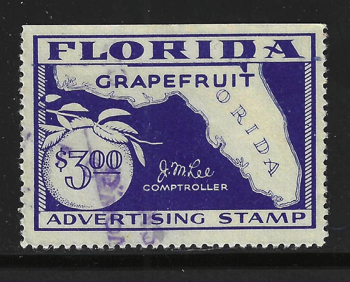 FL grapefruit GR11 $3.00 blue U VF w/ SE at T