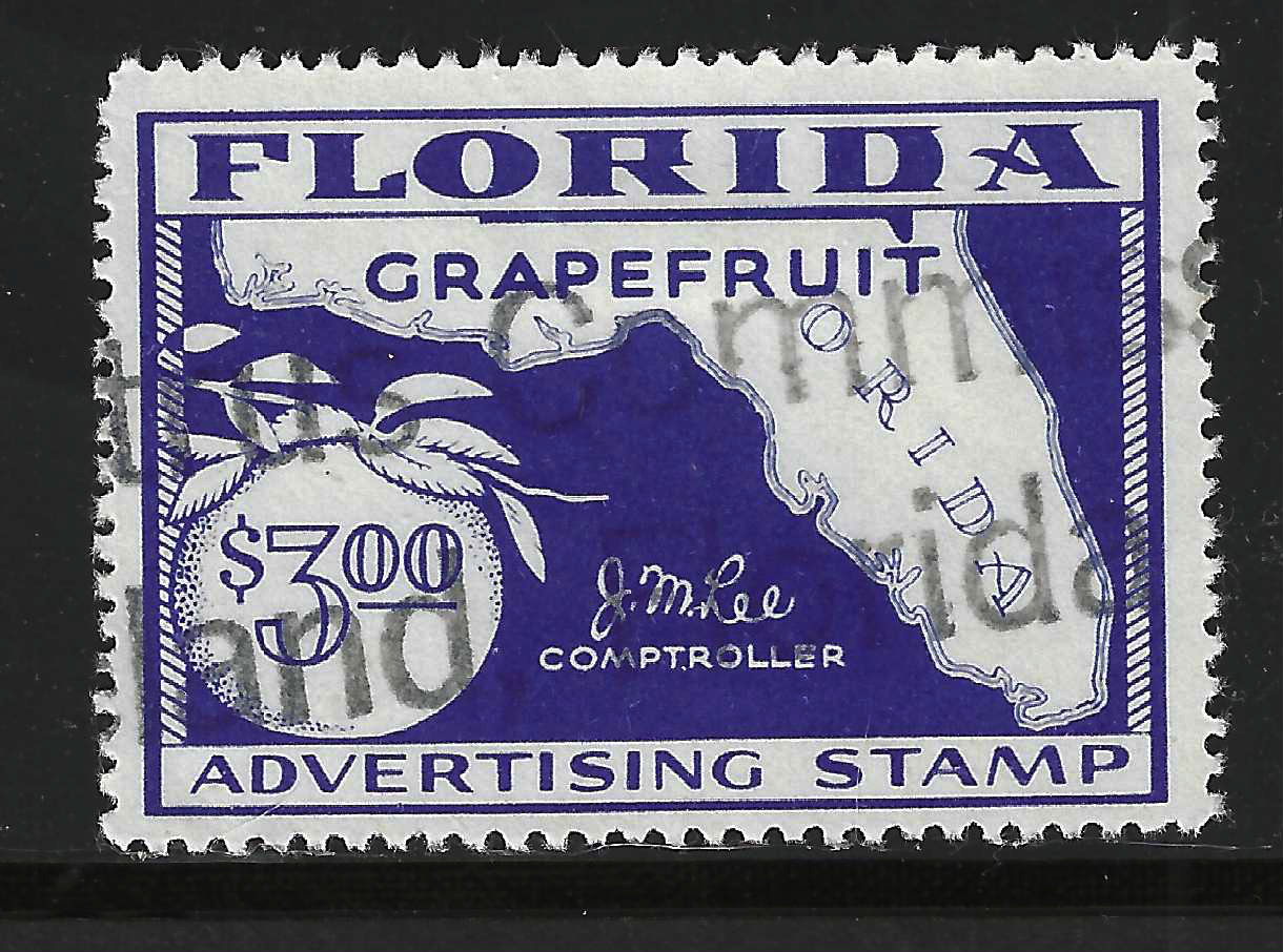 FL grapefruit GR11 $3.00 blue perfs on 4 sides U VF 