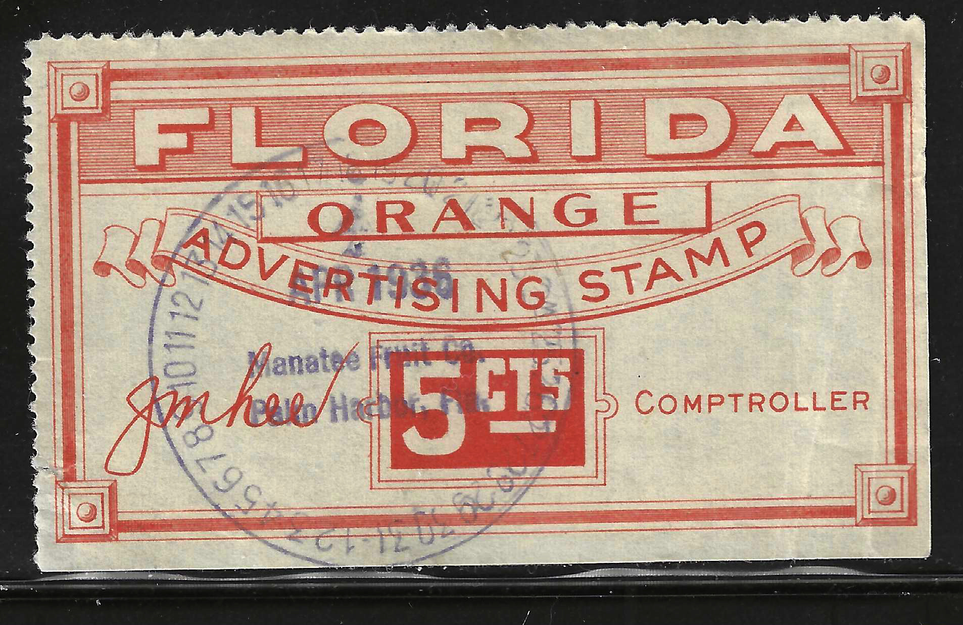 FL orange OR2 5¢ U VF