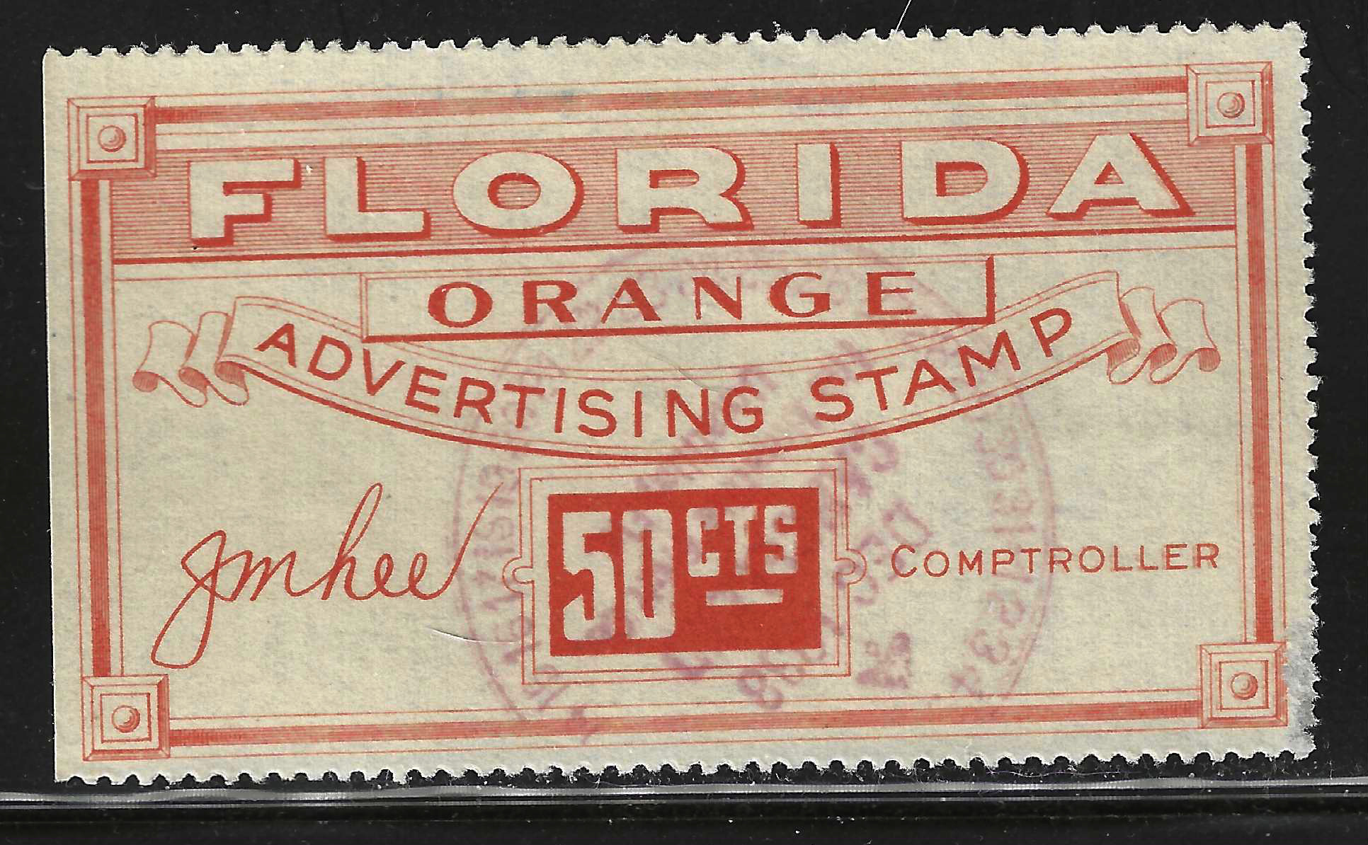 FL orange OR4 50¢ U VF