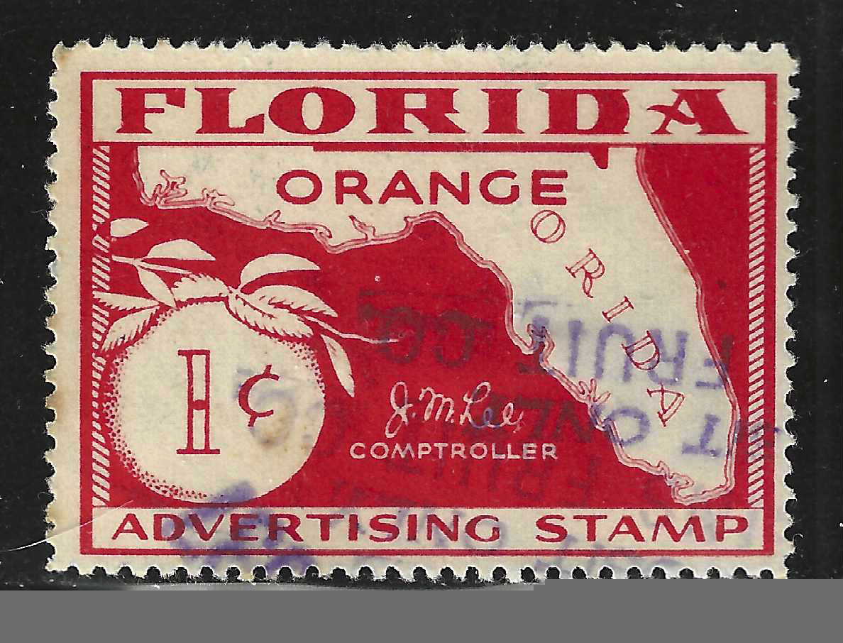 FL orange OR7 1¢ orange red perfs on 4 sides U VF 