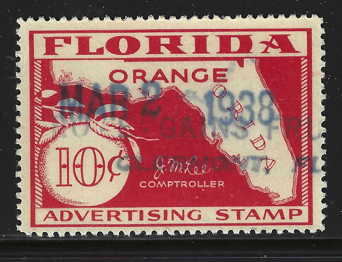 FL orange OR9 10¢ orange red perfs on 4 sides U VF