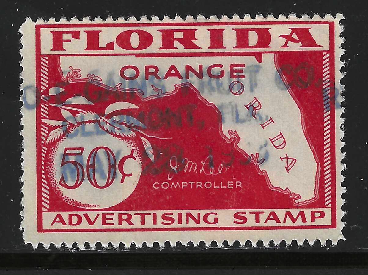 FL orange OR10 50¢ orange red perfs on 4 sides U VF