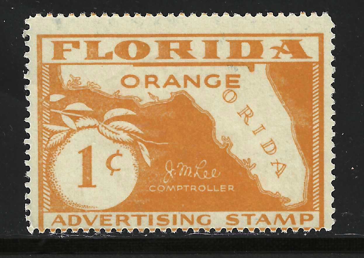 FL orange OR1 1¢ orange perfs on 4 sides U VF 