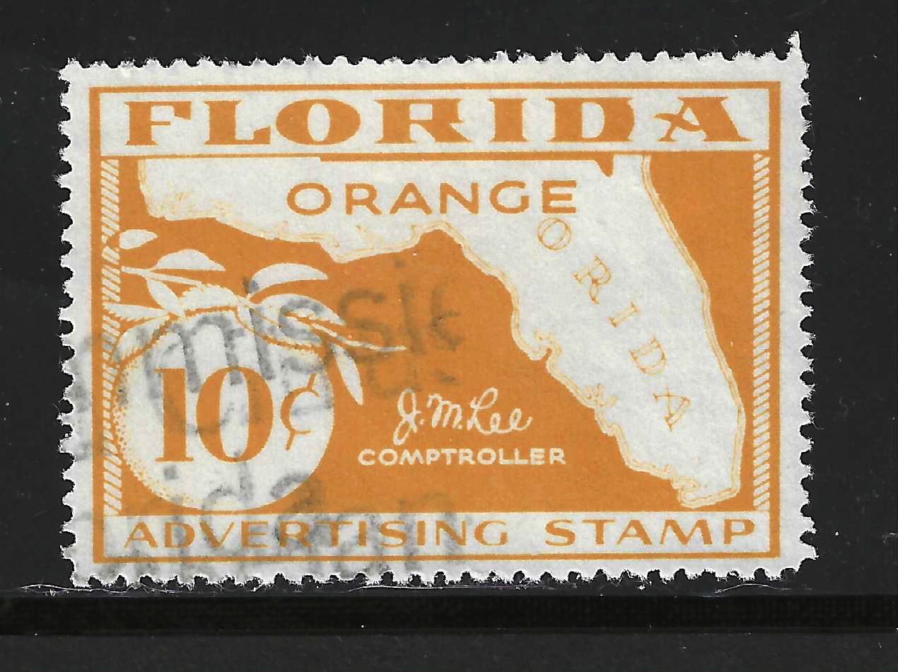 FL orange OR15 10¢ yellow orange perfs on 4 sides U VF