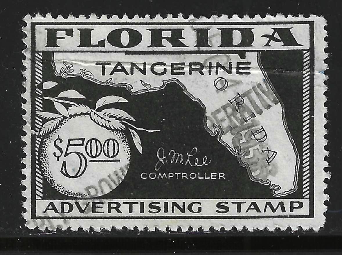 FL tangerines TA11 $5.00 black perfs on 4 sides U VF