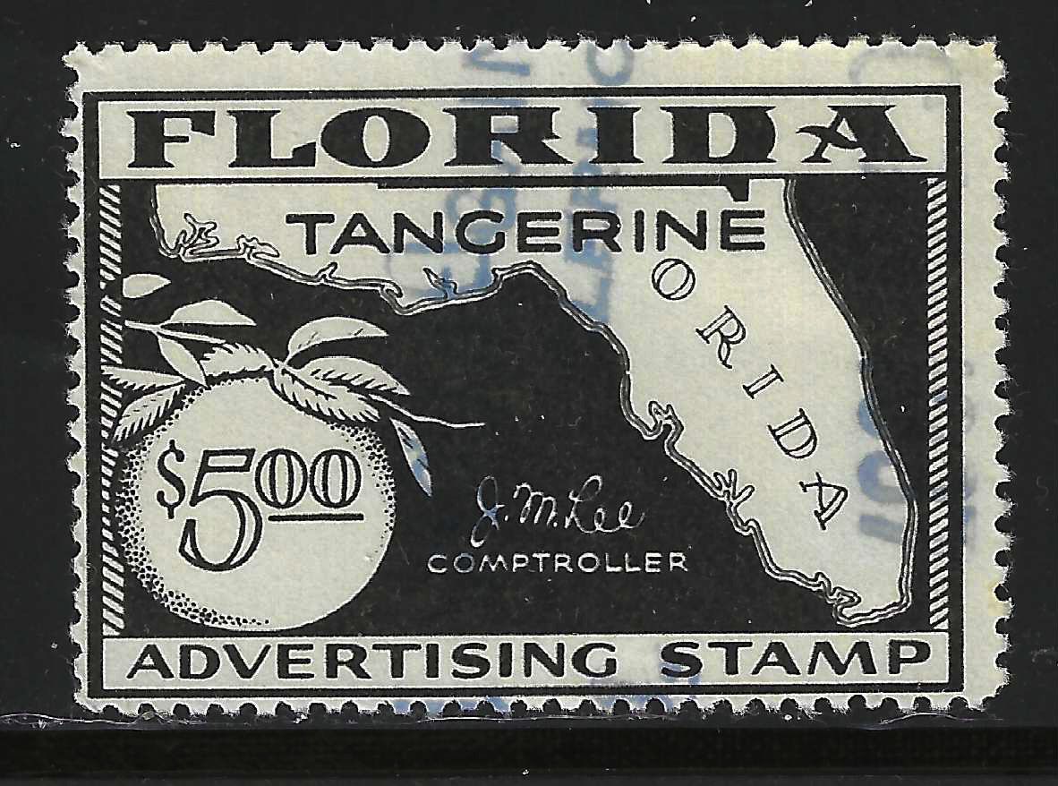 FL tangerines TA11 $5.00 black perfs on 4 sides U VF