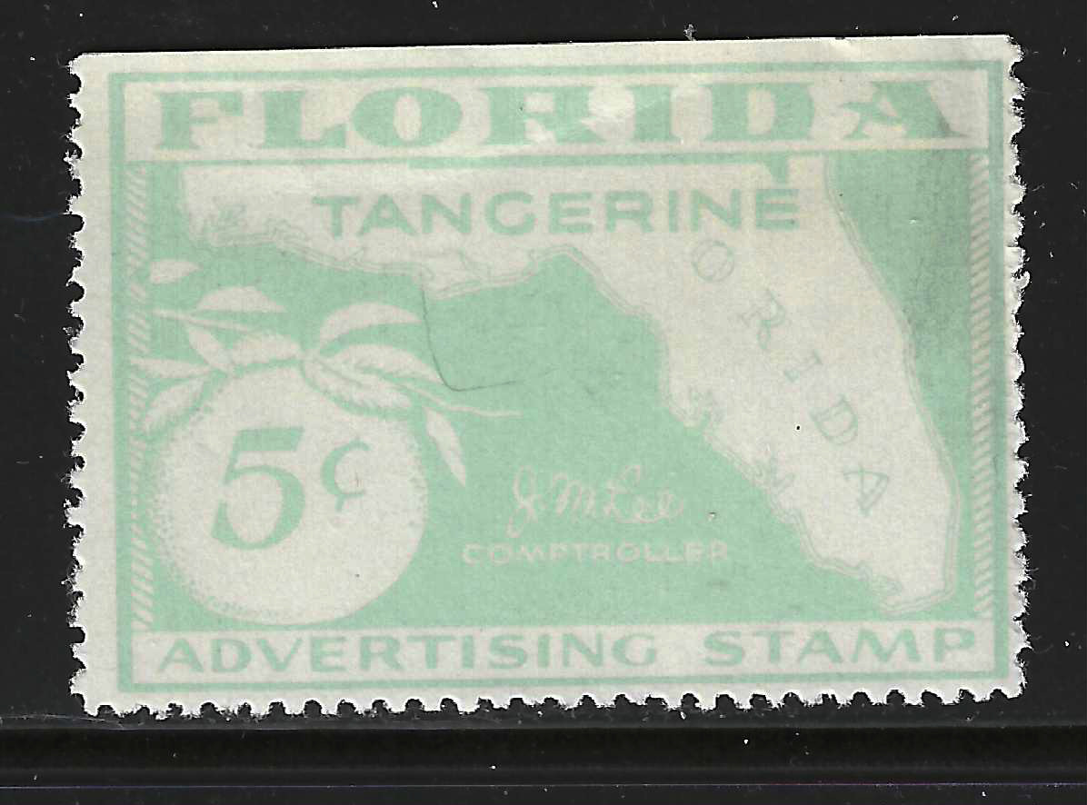 FL tangerines TA13 5¢ lt green blue MNH VF w/ SE at T