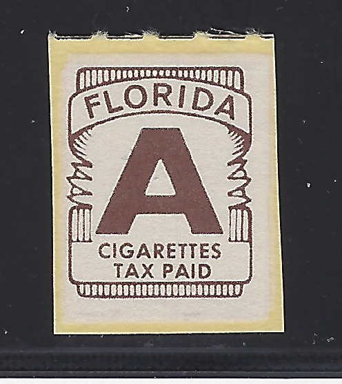 FL cigarette C28 "A" cigarettes tax paid brown MNH VF scarce