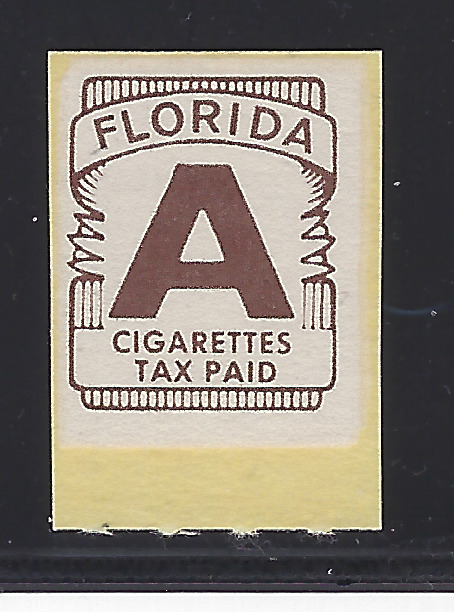 FL cigarette C28 "A" cigarettes tax paid brown MNH VF scarce