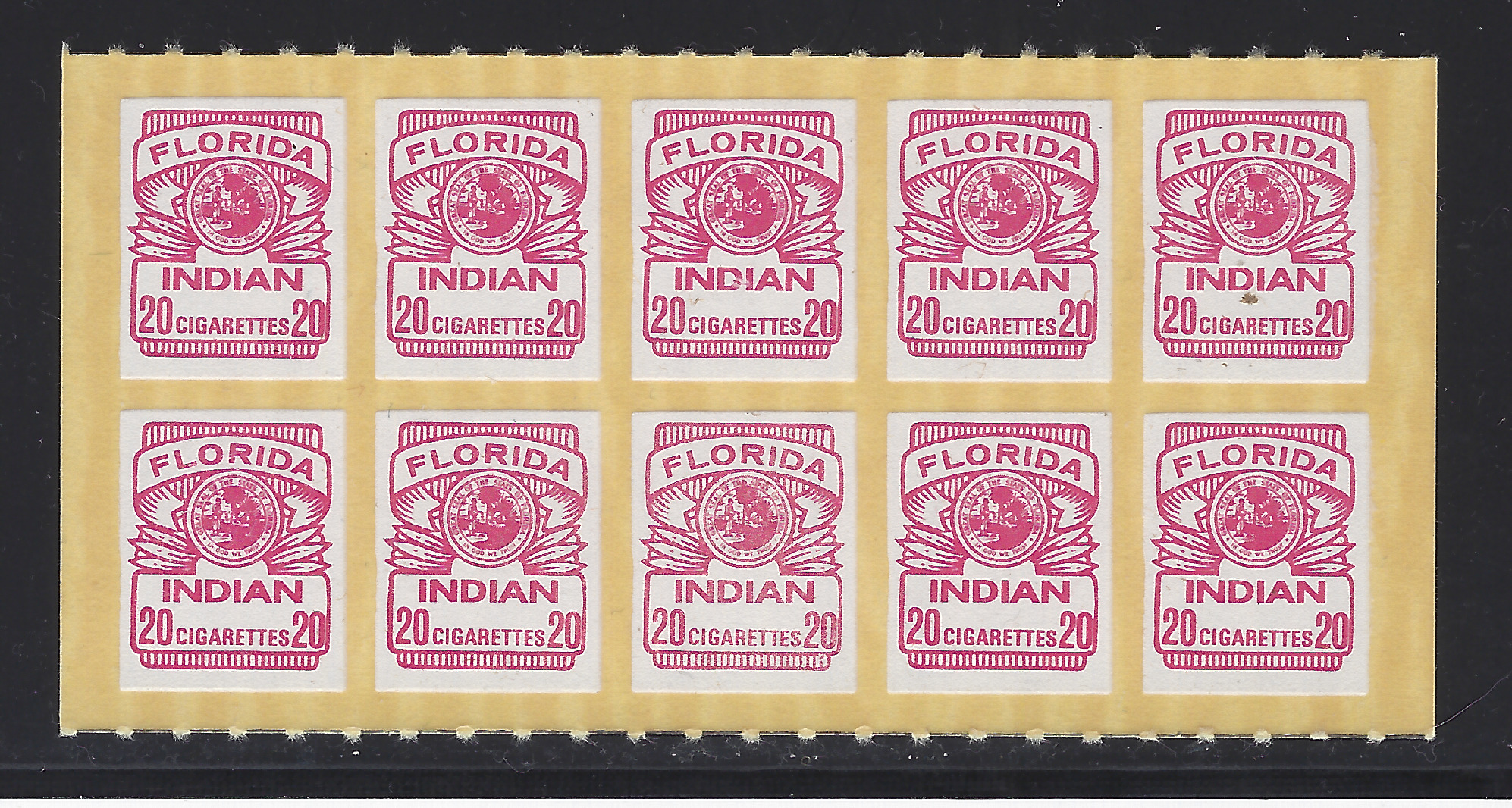 FL indian cigarette CNA3 cigarette red  pane/10 MNH VF