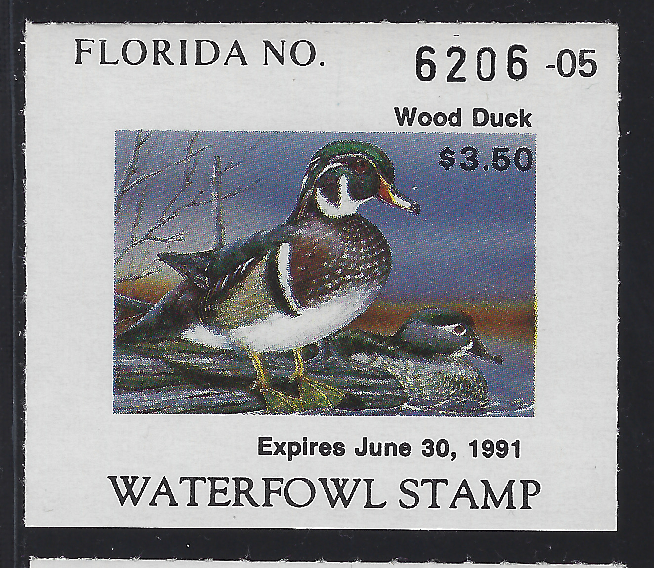 FL waterfowl hunting Cotton W12 1990-91 3.50 MNH VF