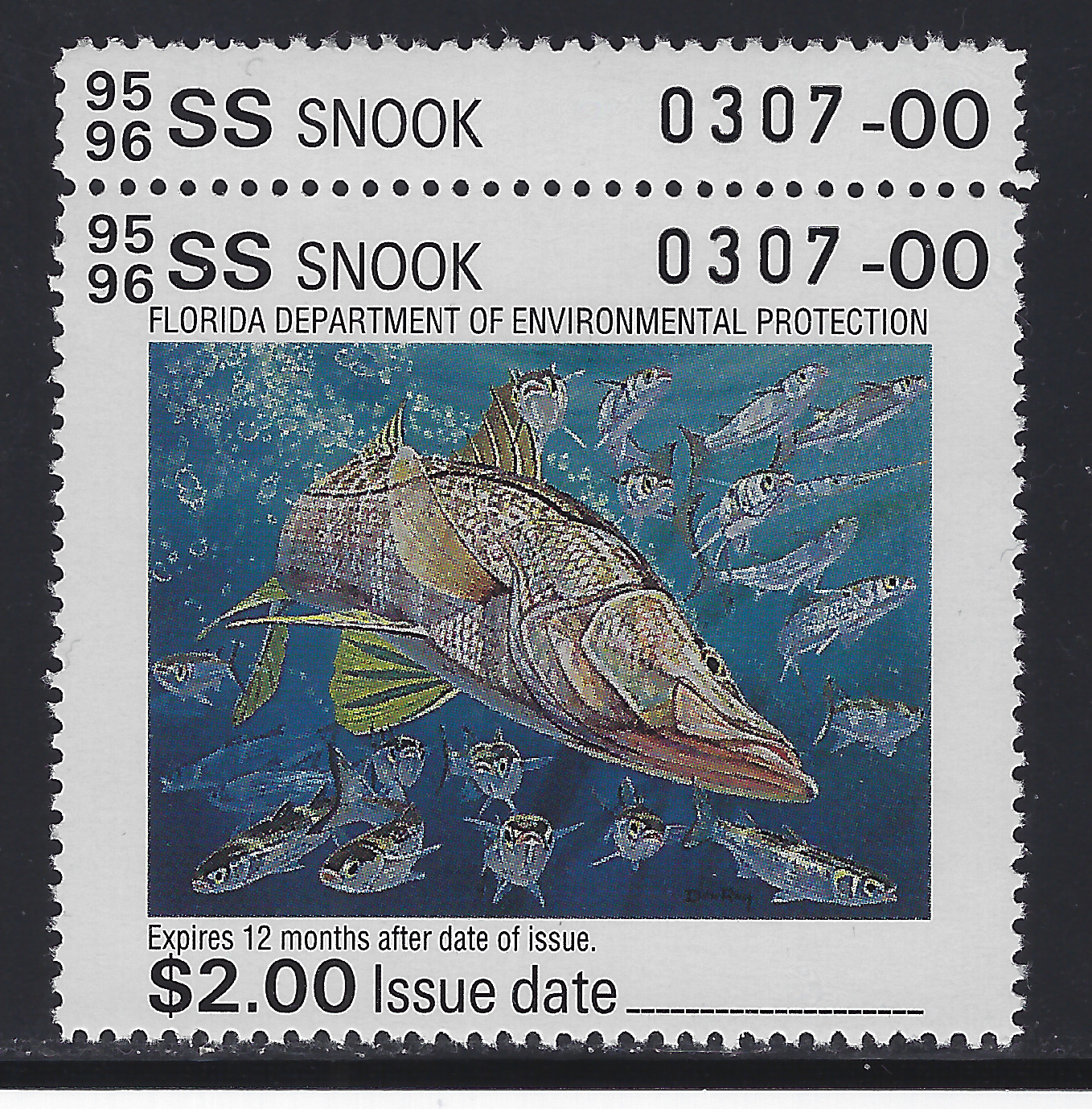 FL snook fishing Cotton SK8 1995-96 $2.00 MNH VF