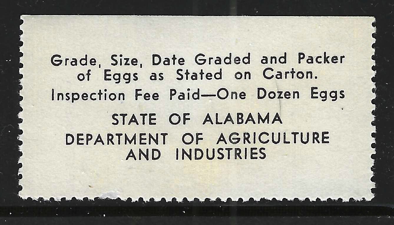 AL egg E11 inspection fee paid MNH VR w/ SE at T