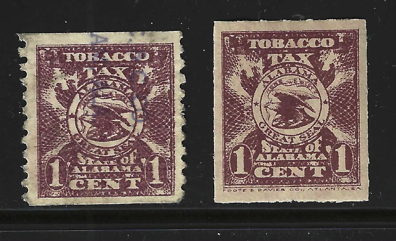 AL tobacco 1¢ MNH & U both VF