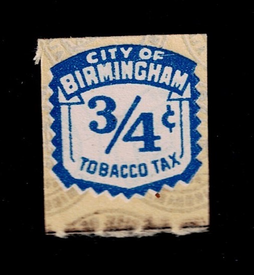 AL tobacco, local, Birmingham 3/4c MNH VF decal