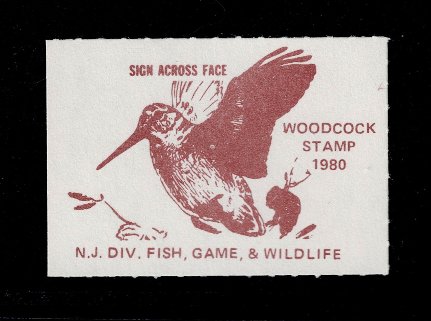 NJ woodcock WC14 $3 MNH VF, 1980