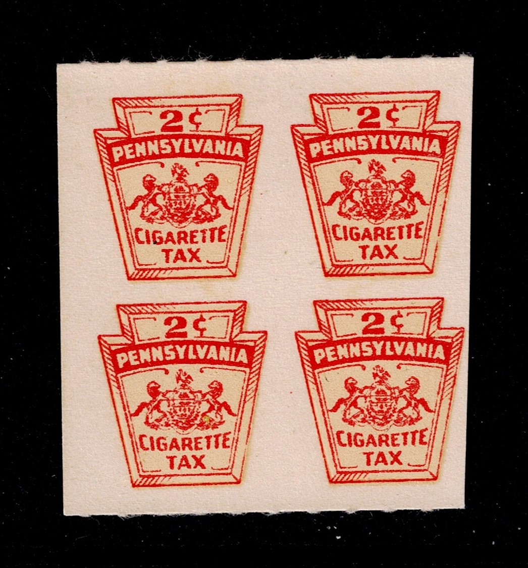 PA cigarette C3 2c MNH VF block of 4