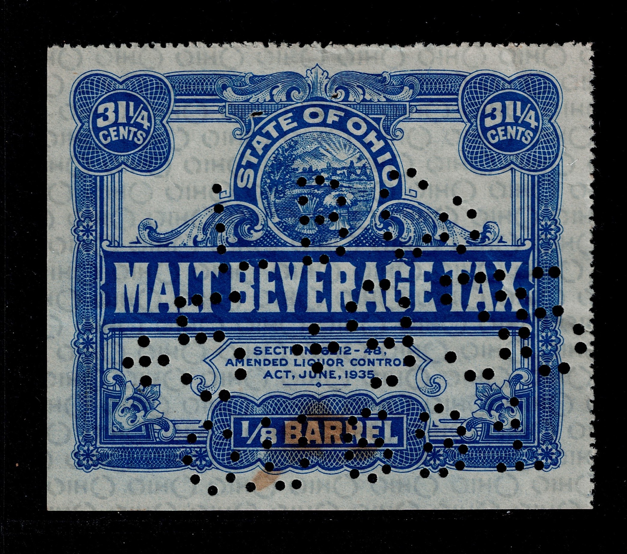 OH beer B107a 31-1/4c U VF