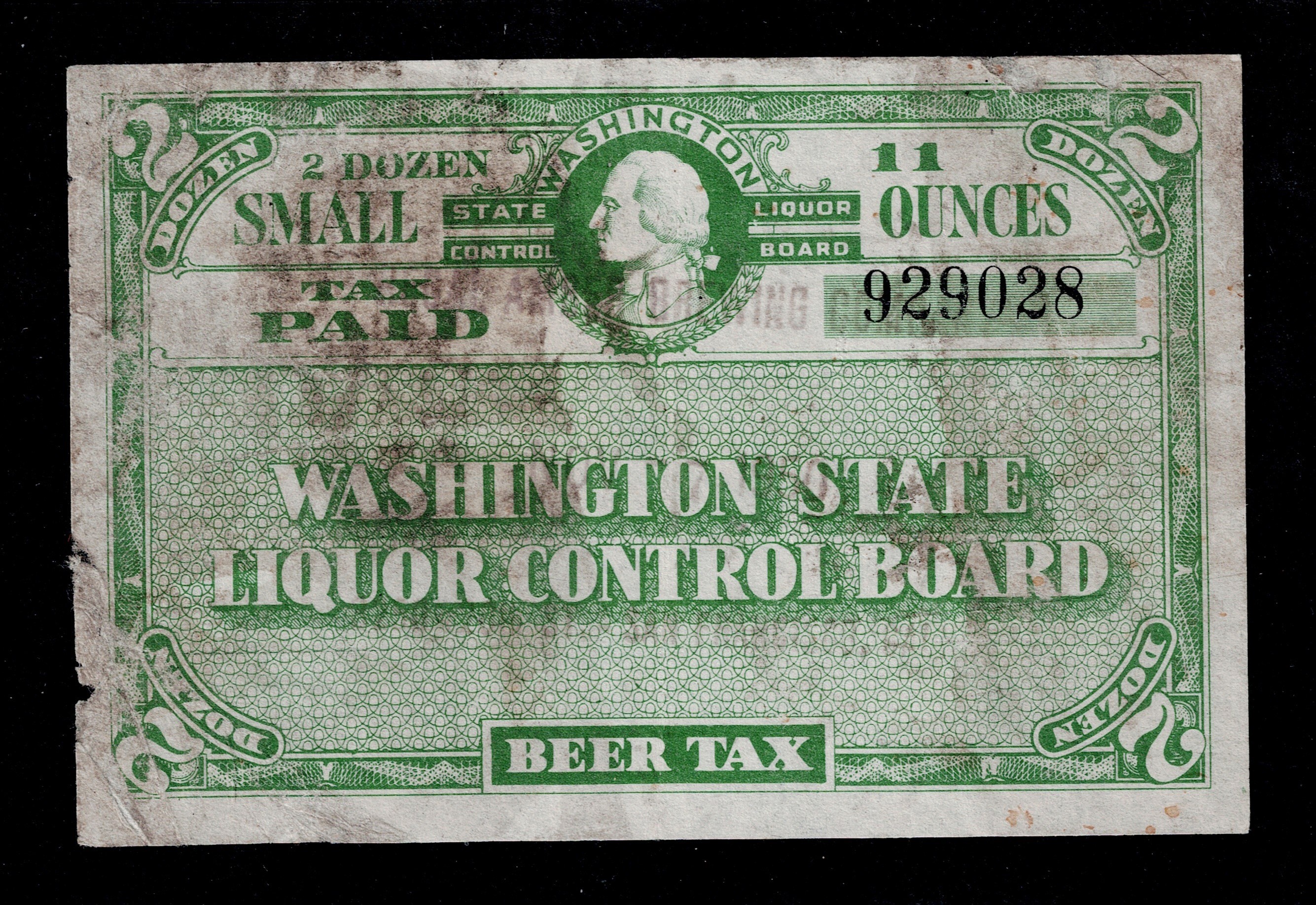 WA beer B14c 2 doz. U VF, sm faults