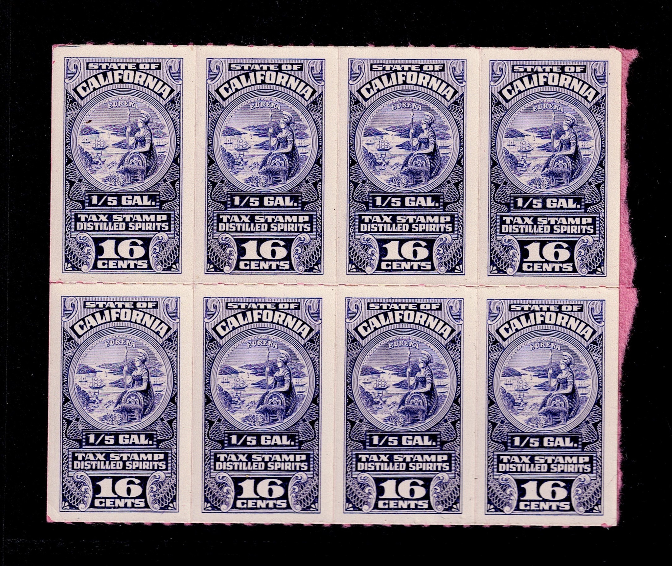 CA liquor L24 16c MNH VF block of 8