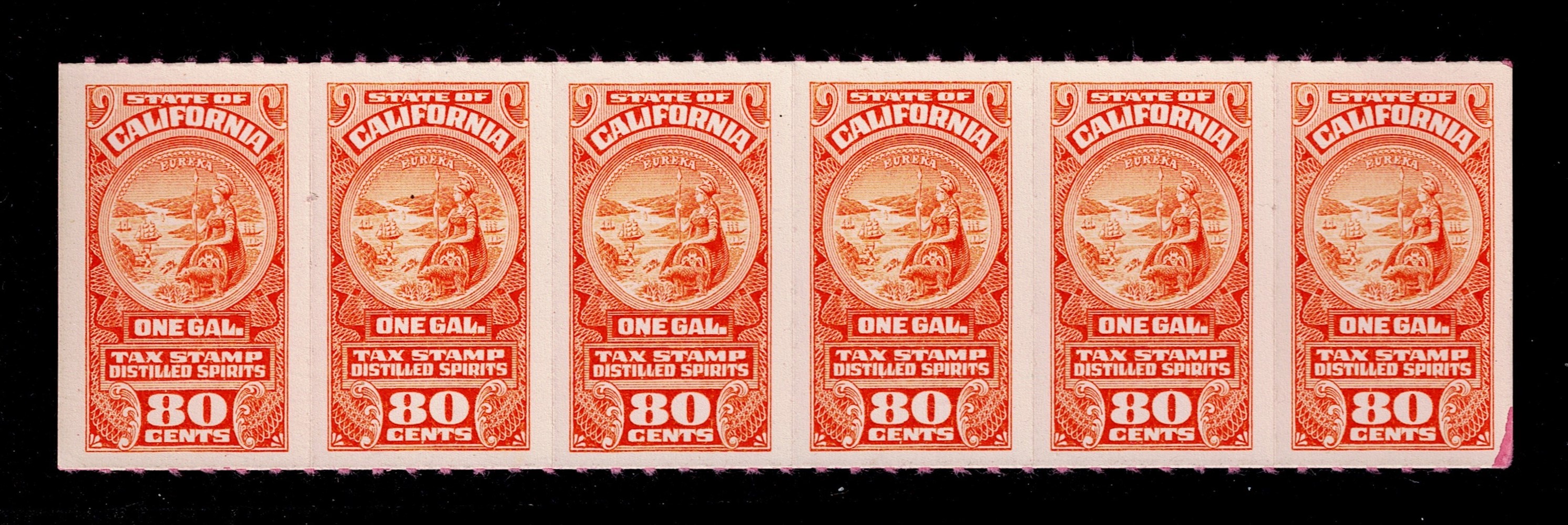 CA liquor L27 80c MNH VF strip of 6