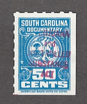 SC drug DR1a 50c MNH VF, 1 of 75, 5 line overprint