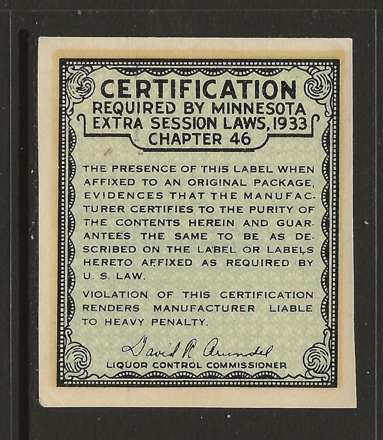 MN liquor seal LS1 MNH VF