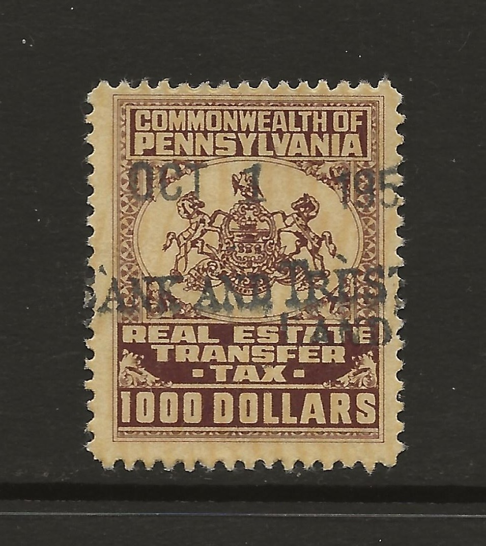 PA real estate RE13 $1000 U F-VF