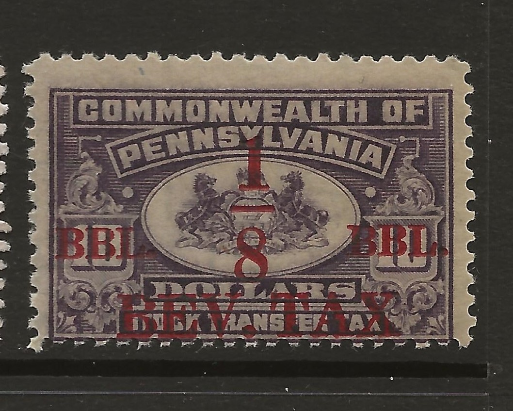 PA beer B8a 1/8 bbl. MNH F