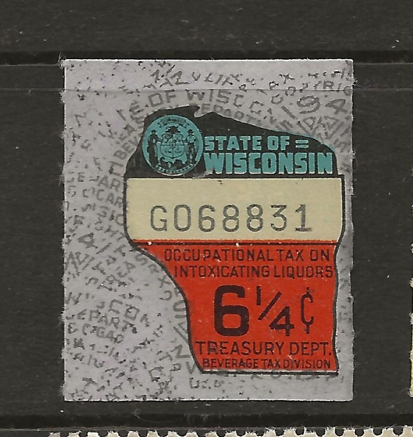 WI liquor L96 6-1/4c MNH VF