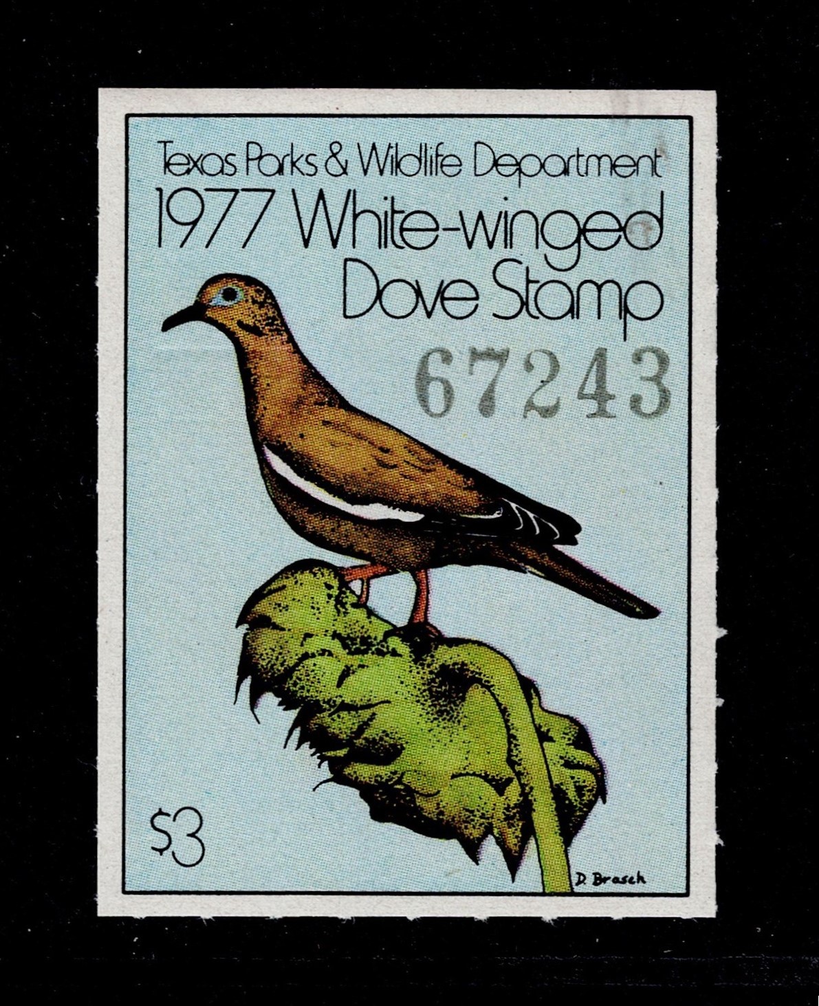 TX dove DV7 $3 MNH VF, 1977