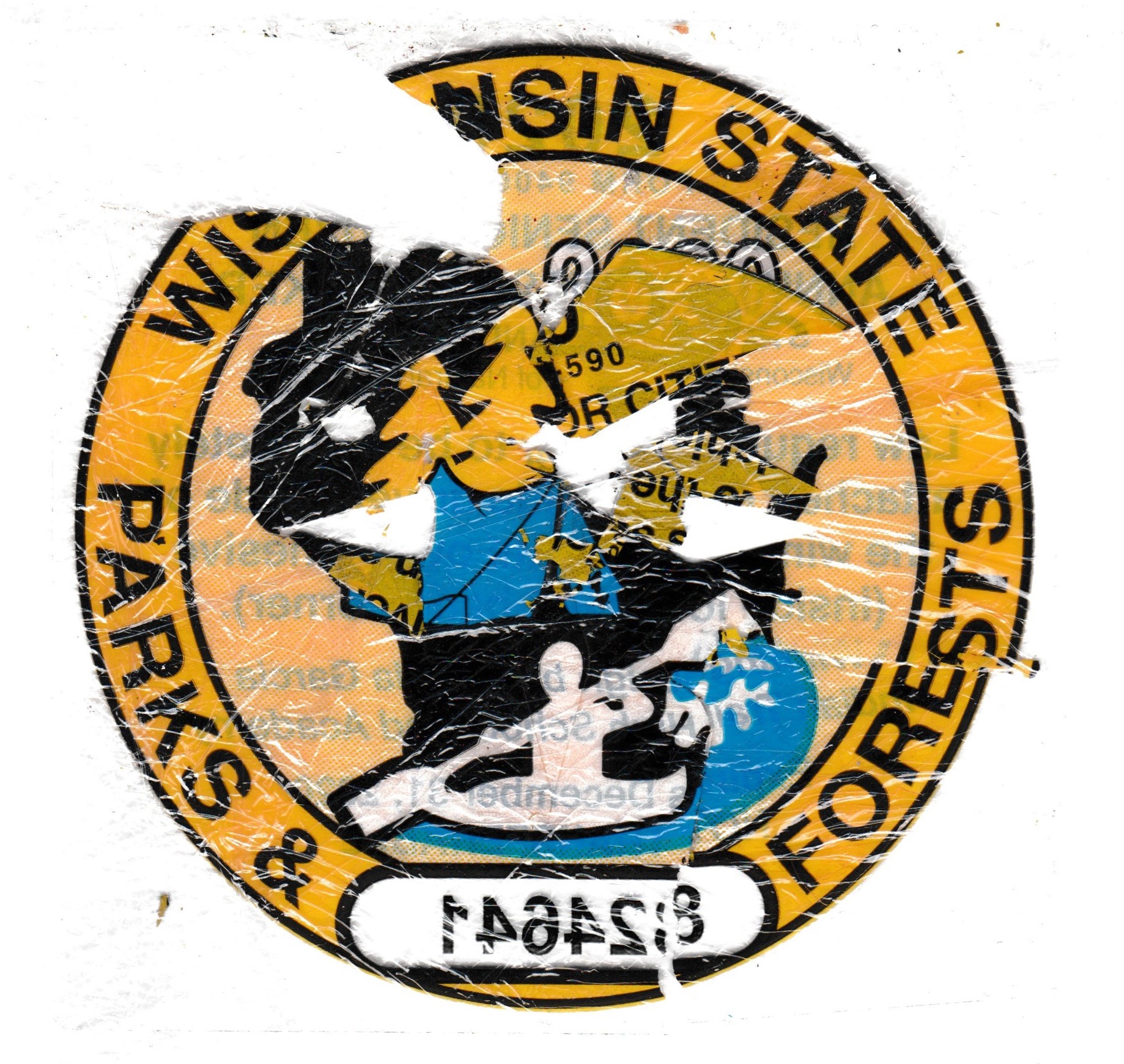 WI parks and state forest pass U F, 2020 faults, on plastic wrap