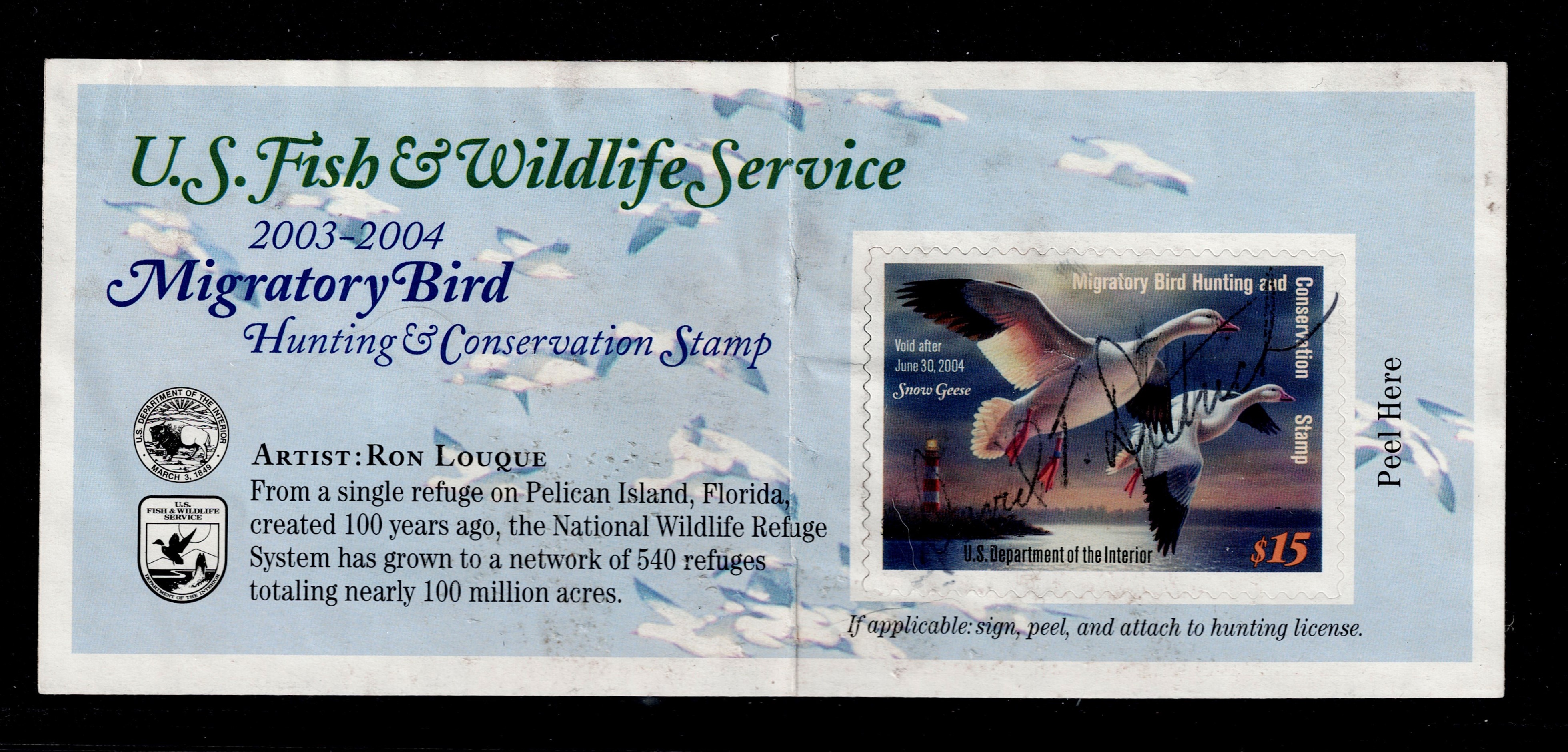 Federal waterfowl RW70A $15 U F-VF