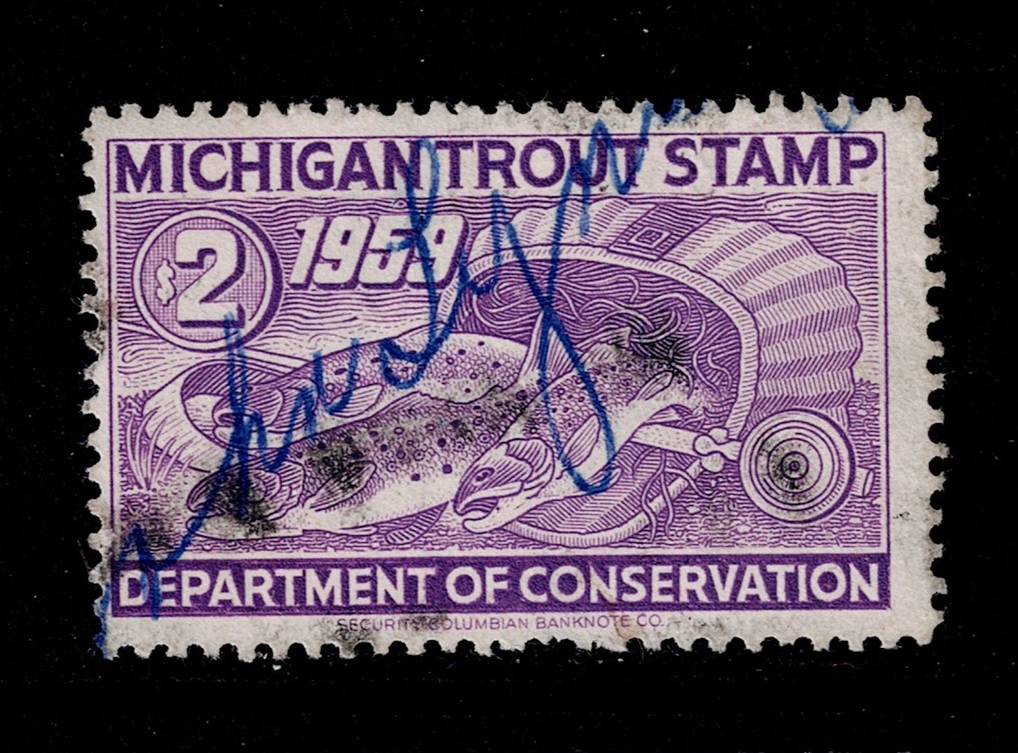 MI trout T12 $2 U F-VF 1959
