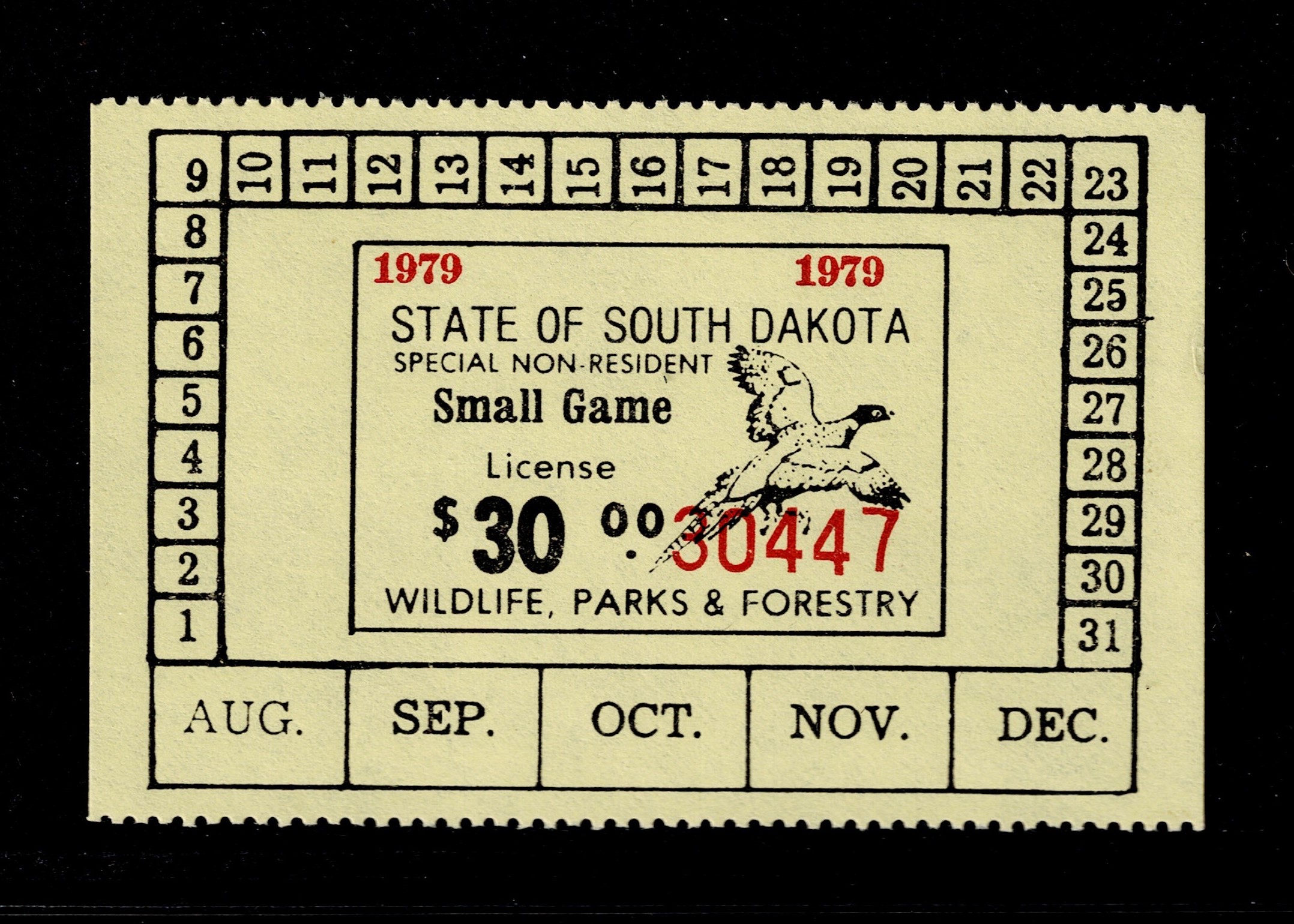 SD small game SGN20 $30 MNH VF 1979 non resident