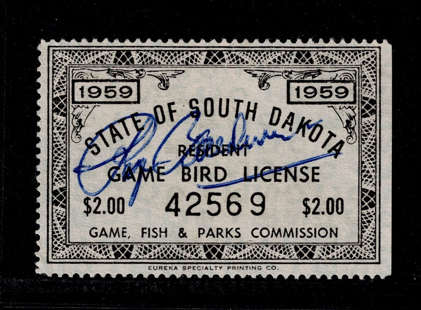 SD game bird UB1 $2 U VF 1959