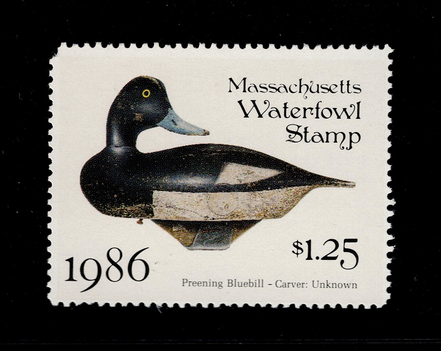 MA waterfowl W13 $1.25 MNH VF 1986, se at bot.
