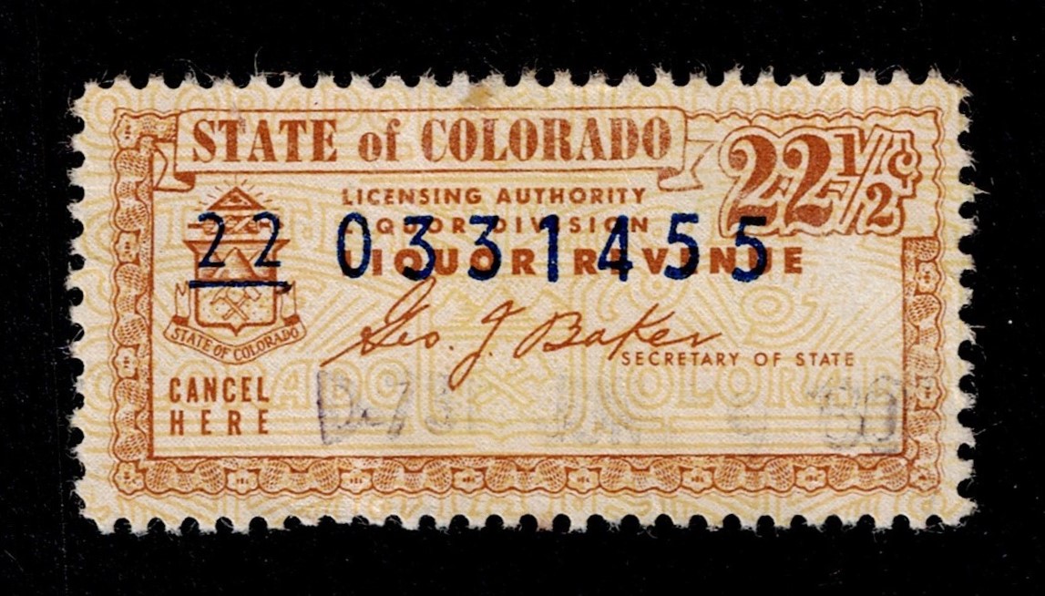 CO liquor WL71 22-1/2c U VF