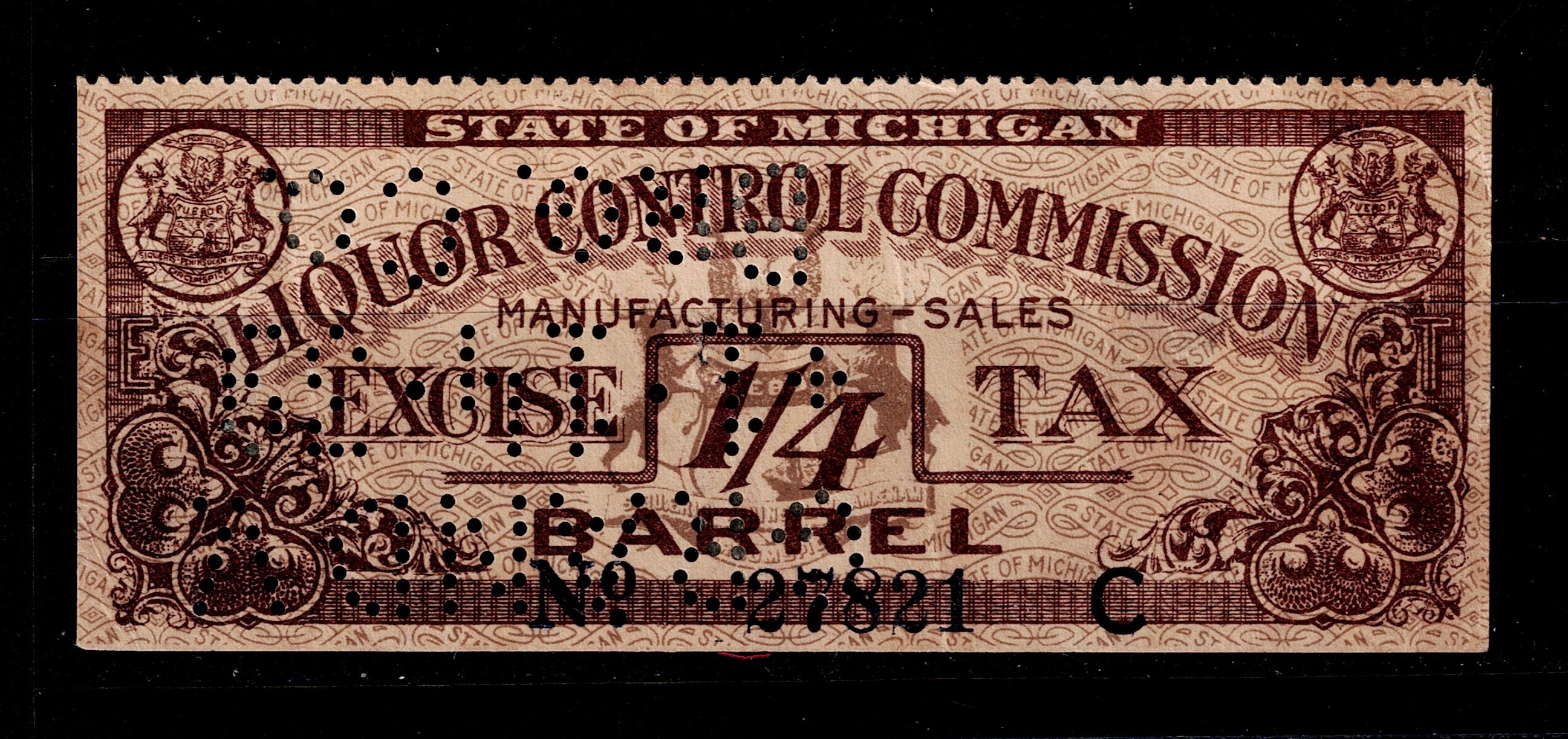 MI beer B17a 1/4-bbl U VF, thins