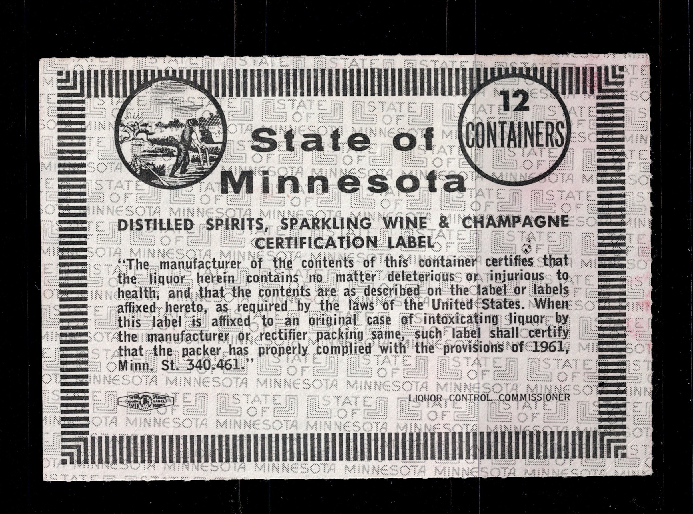 MN wine W63c 12 ctrs UVF, stains