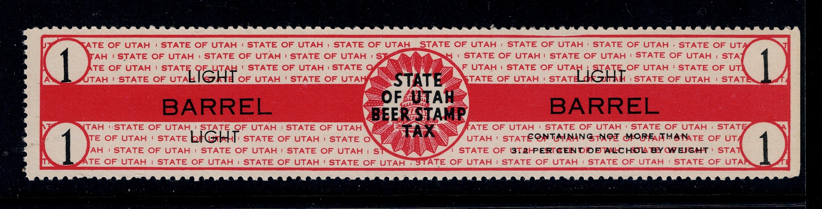 UT beer B18 1 bbl MNH VF