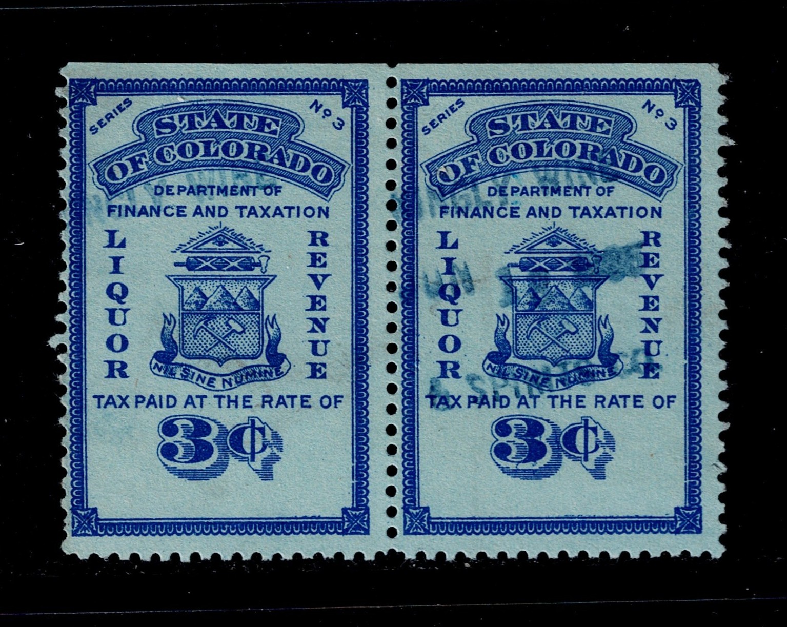 CO liquor WL17 3c MNG F-VF, pair