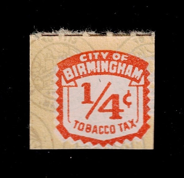 AL tobacco, local, Birmingham 1/4c MNH VF decal